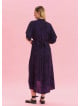 V Neck Gathered Detailed Purple Summer Dress 4533